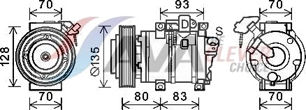 AVA COOLING SYSTEMS HDK283 AC-kompressor