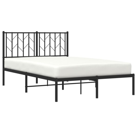 vidaXL Sengeramme i metall med hodegavl svart 120x190 cm 8721012249677