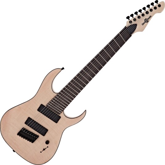 Gear4Music Harlem S 8-strengs Fanned Fret Gitar Natur