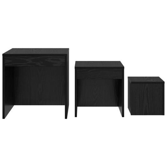 Salongbord 3 pcs Svart eik 45 x 45 x 45 cm Konstruert tre