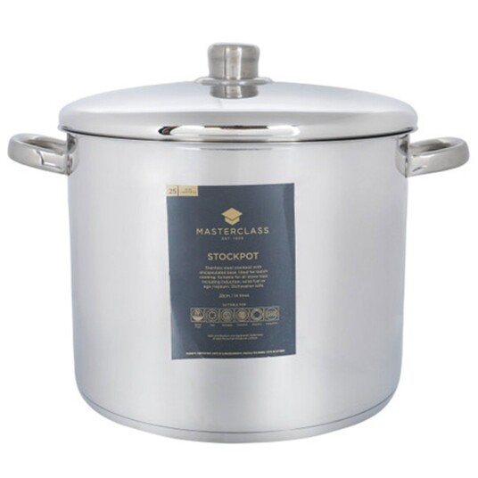 Gryte med lokk 14 liter rustfritt stål Gryte med lokk 14 liter rustfritt stål