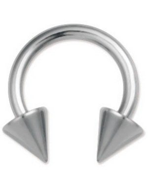 Aab Rund Sølvfarget Øyenbrynspiercing med Spike Kuler Strl 1.6 x 14 med 6 mm kule