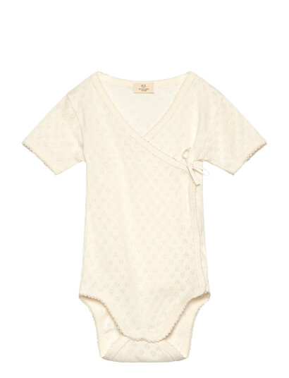 Copenhagen Colors Pointelle Heart Crossover Body Ss   Cream   50