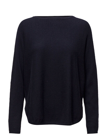 Davida Cashmere Curved Sweater - Blue - L