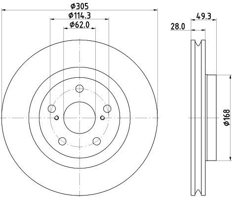 Bremseskive HELLA 8DD 355 135-241 Bremseskive HELLA 8DD 355 135-241