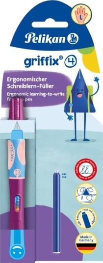 Pelikan Griffix Fyllepenn Sweet Berry, For Venstrehendte Som Lærer Å Skrive Penn Med Ergonomisk Grepssone, - 1 Stk (820332)