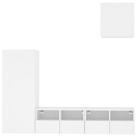 vidaXL Vegghengte TV-enheter 4 deler hvit konstruert tre 8721012469150 vidaXL Vegghengte TV-enheter 4 deler hvit konstruert tre 8721012469150