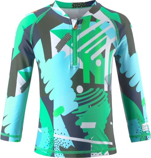Reima Badetop Tuvalu Jungle Green Reima 62 Badetøy Blå Grønn Hvit