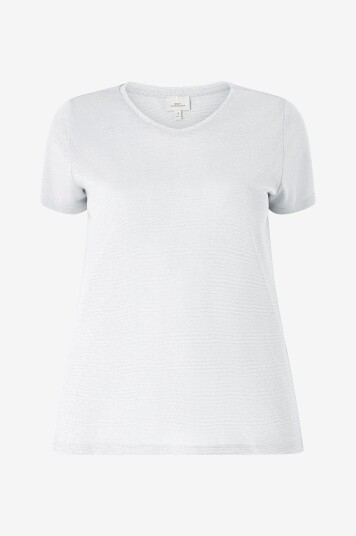 Only Carmakoma - Topp carRex SS V- Neck Lurex Top Ess JR - Sølv