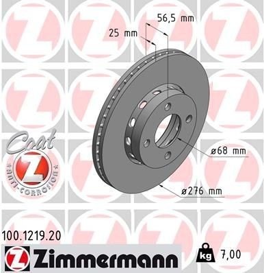 ZIMMERMANN 100.1219.20 Bremseskive ZIMMERMANN 100.1219.20 Bremseskive