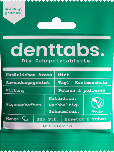 DentTabs Tannkremtabletter Med Fluor 125 stk. DentTabs Tannkremtabletter Med Fluor 125 stk.