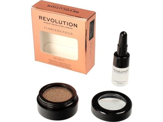 Makeup Revolution Flawless Foils Metallisk Øyenskygge + Retreatbase