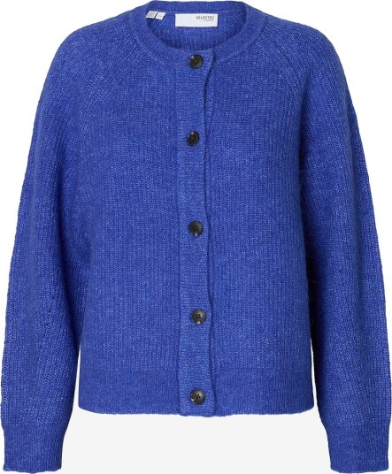 Selected FEMME - Kofte slfLulu LS Knit Short Cardigan - Blå