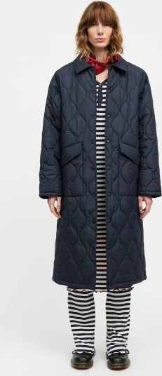 Mads Nørgaard Light Ripstop Clava Coat Navy 40