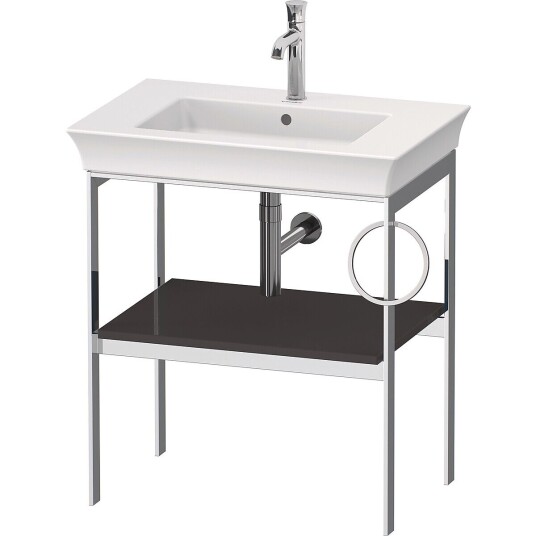 Duravit White Tulip Metallkonsoll 68,4x45x76 cm Grafitt Høyglans/Krom