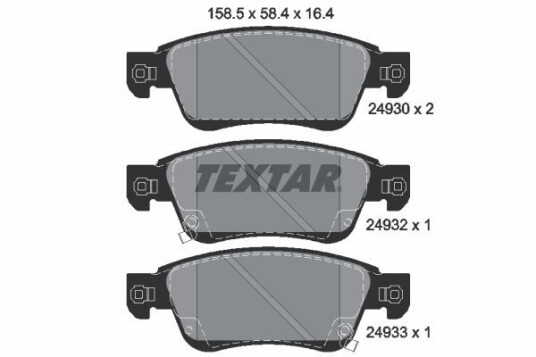 Bremseklosser TEXTAR 2493001 Bremseklosser TEXTAR 2493001