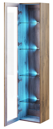 Vitrineskap Veria 30x40 cm Hvit LED Natur/Svart