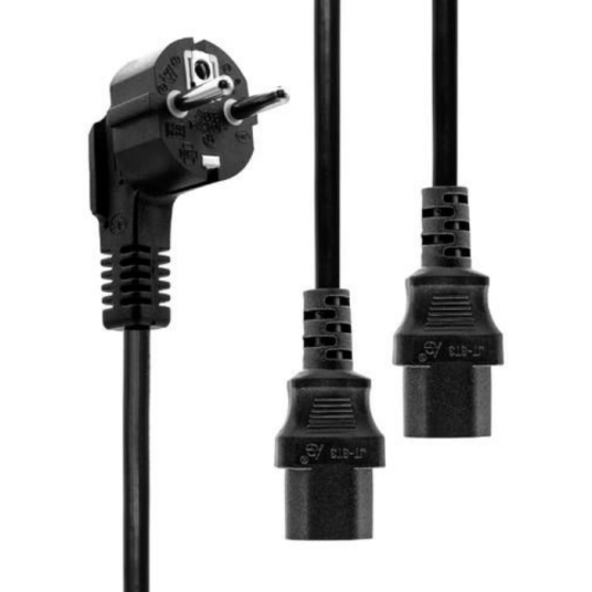 MICROCONNECT Power Y-Cord 1.8m Black IEC320