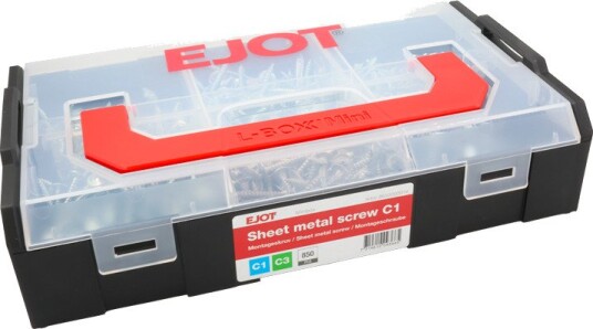 Ejot Minibox Sortimentskuff monteringsskrue, C1/C3, 850 deler, Innfesting