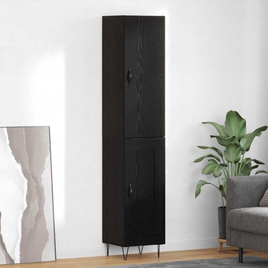 Høyskap Svart Eik 69,5 x 34 x 180 cm Konstruert tre