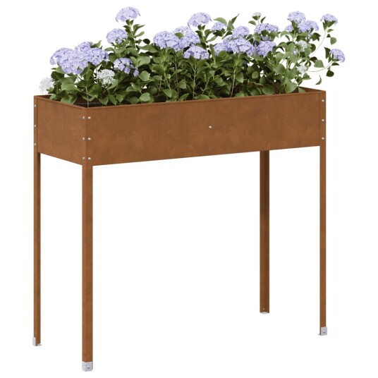 vidaXL Plantekasse 100,5x40,5x90 cm oksidert stål