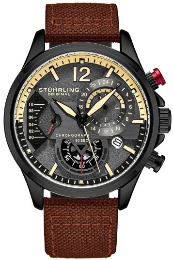 Stührling Original Herreklokke 4029.4 Aviator Cordura Grå/Tekstil Stührling Original Herreklokke 4029.4 Aviator Cordura Grå/Tekstil