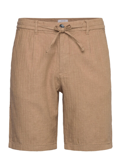 Lindbergh Linen Blend Herringbone Short - Beige - XXL