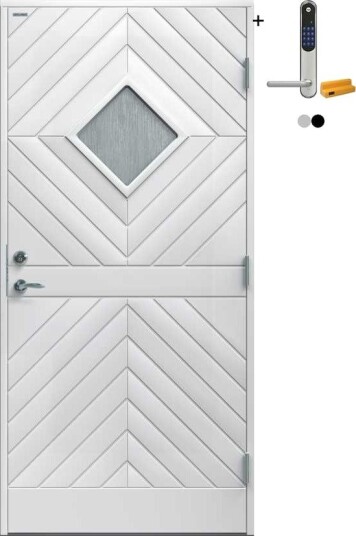 Ytterdør Diplomat Karin Cotswold Glass med Yale Doorman Classic Home