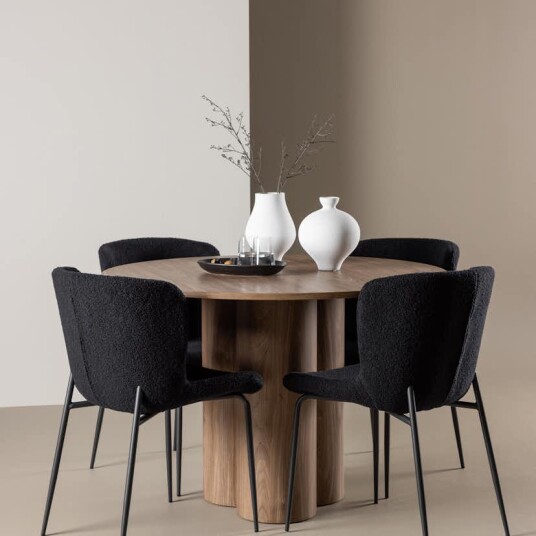 Venture Home Spisegruppe Venture Home Olivia Ø110 med 4 stk Modesto Stoler GR24460