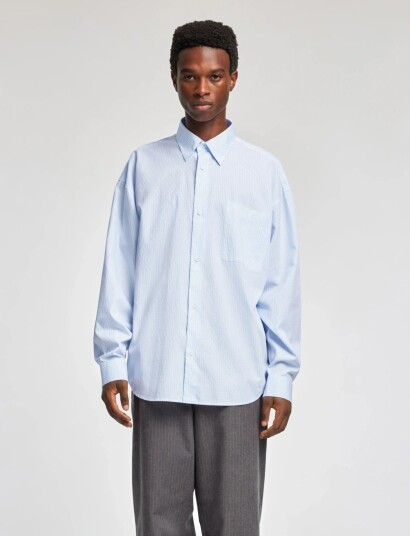 Annarr Anrvolund Stripe Tex Shirt Ls Blue S
