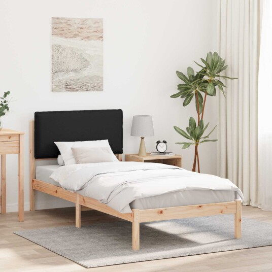 Sengeramme med Polstret Hodegjerde Svart 90 x 190 cm
