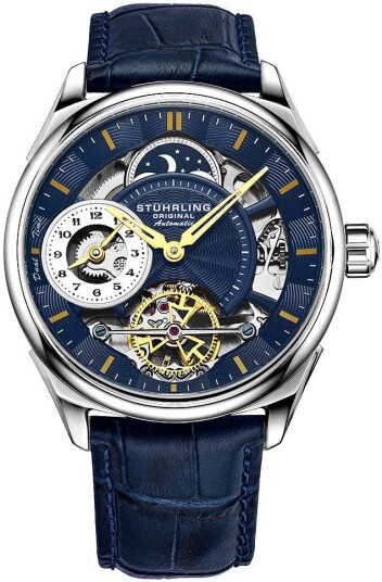 Stührling Original Herreklokke 943A.02 Legacy Blå/Lær Ø42 mm