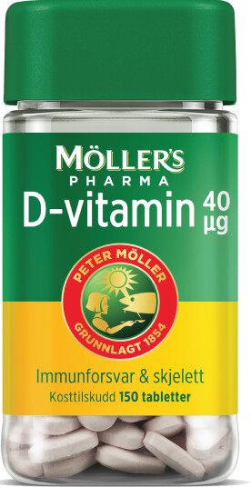 Möller's Pharma 40 µg D-vitamin tabletter, 150 stk.