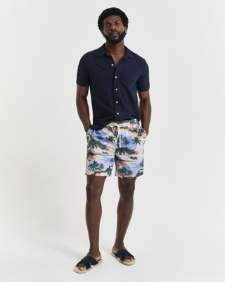 Gant Regular fit sommershorts med print PERFECT BLUE M