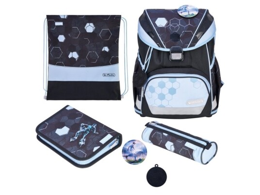 Herlitz Ultralight Xl Plus Cyber Soccer Pennal Pencil Pouch Skolesekk Sportsbag Gutt Barneskole Ryggsekk 22 L Forlomme Sidelomme