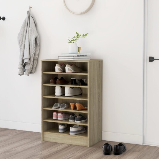 vidaXL Skoskap sonoma eik 60x35x92 cm sponplate