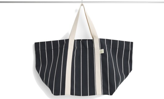 Outdoor Market Picnic Bag Medium Black With Beige Stripe Outdoor Market Picnic Bag Medium Black With Beige Stripe