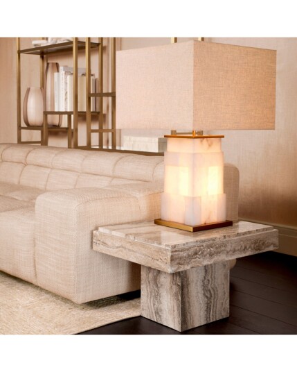 Sartoria Side Table Silver Travertine Sartoria Side Table Silver Travertine