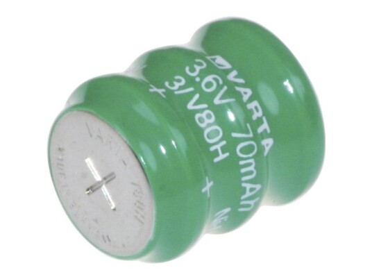 Varta V3/80H Genopladeligt Knapcellebatteri 80H Nimh 80 Mah 3.6 V 1 Stk