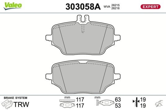 VALEO 303058A Bremseklosser