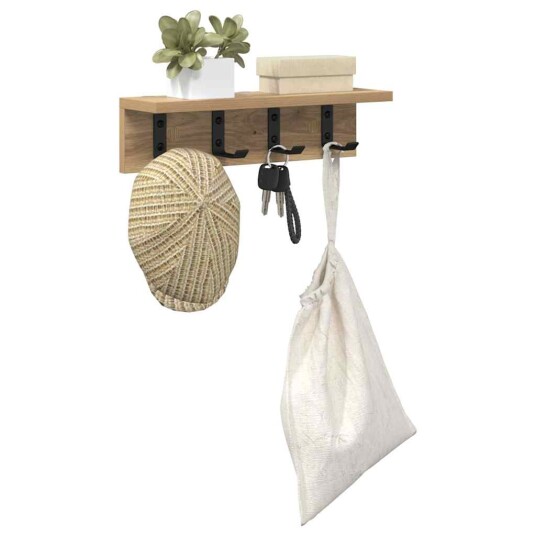  Vegghengt kleshenger med hylle artisan eik 40 x 10.5 x 10.5 cm