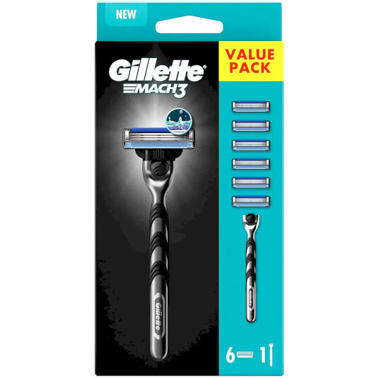 Gillette Mach3 Barberhøvel 6 pcs. Barberblader