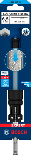 Bosch Hammerbor Sds Plus 8X Clean 6,5 Mm 6,5X100x225 Mm Uten Slangeadapter 2608901758