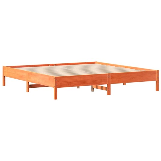  Sengeramme uten madrass voksbrun 200x200 cm heltre furu