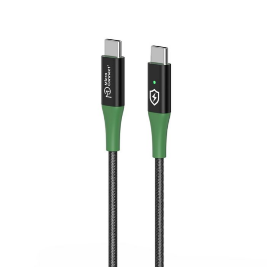 Microconnect Smart Charge USB-C Kabel 1m 60W Svart/Grønn
