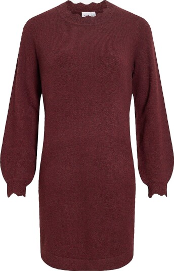 Vila Kjole viNikolina O neck L/S Knit Dress Rød
