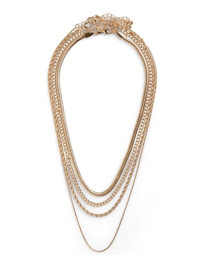 Pieces Pcbifi Necklace 4 Pack Gold ONE SIZE