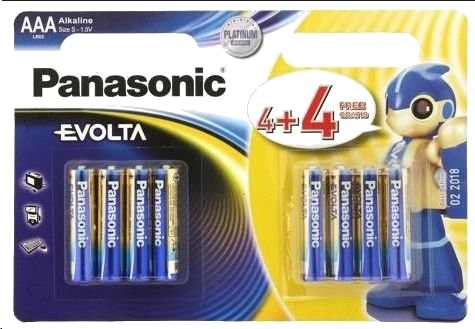 Panasonic Evolta Aaa/Lr03 Alkalisk Batteri 8 Stk I Pakke Panasonic Evolta Aaa/Lr03 Alkalisk Batteri 8 Stk I Pakke