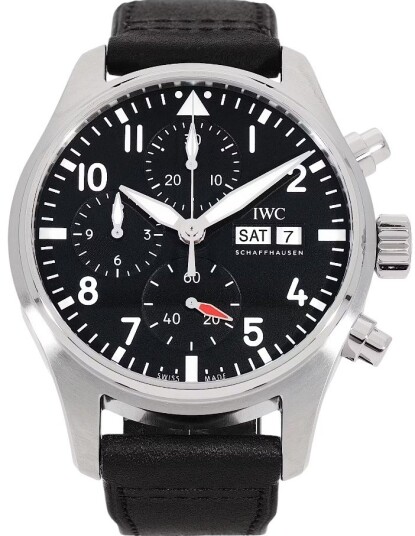 IWC Herreklokke IW388111 Pilots Sort/Lær Ø41 mm
