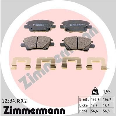 Bremseklosser ZIMMERMANN 22334.180.2 Bremseklosser ZIMMERMANN 22334.180.2